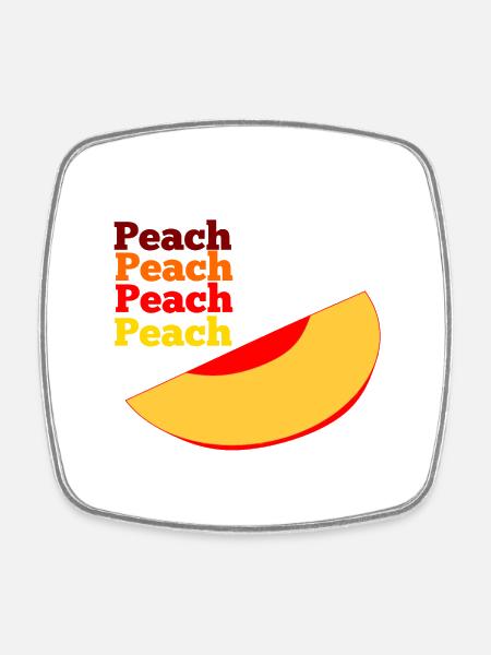 Peach - Viereckiger Kühlschrankmagnet - Weiß
