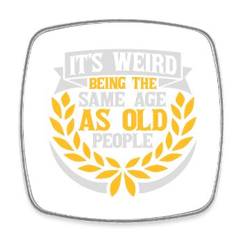 being old people age - Viereckiger Kühlschrankmagnet - Weiß - Vorne