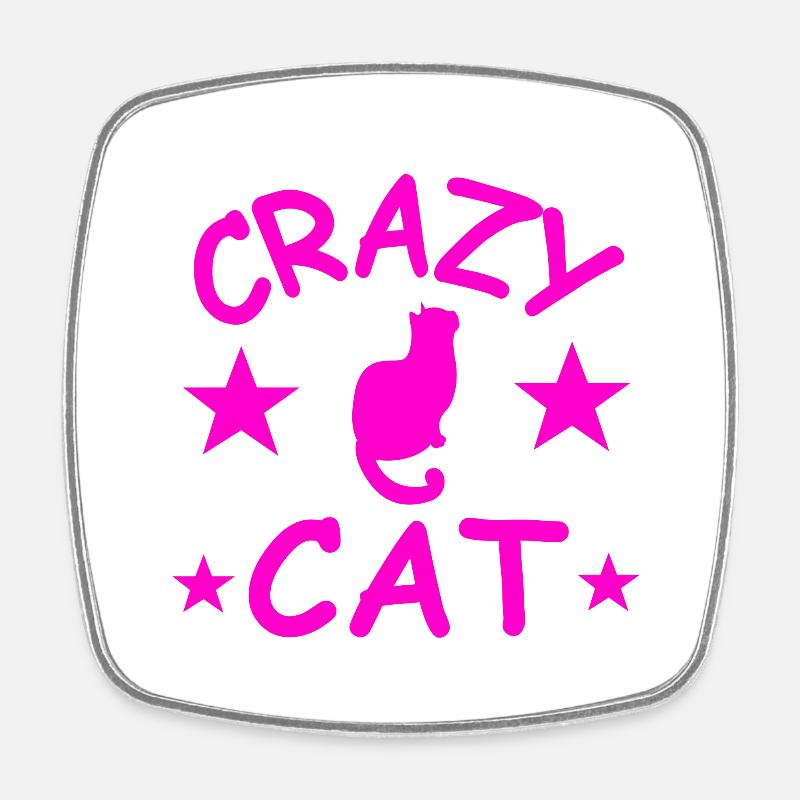 Cat - Square fridge magnet - white
