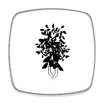 feuilles symbole de la plante à fleurs - Magnet carré - blanc - Devant
