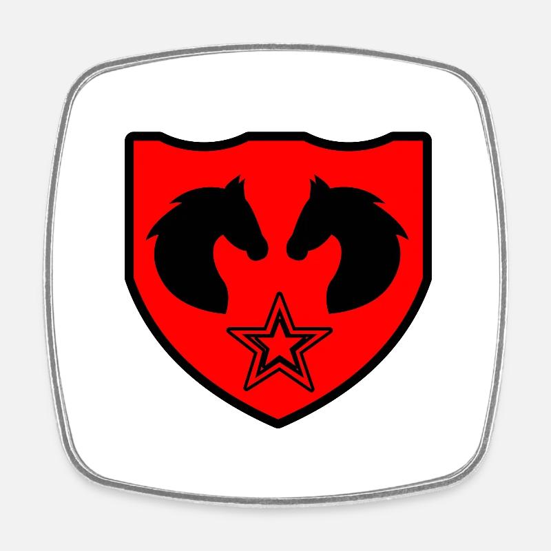 Cheval - Magnet carré - blanc