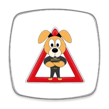 ACHTUNG WACHHUND - HUND - SECURITY - TIERISCH - Viereckiger Kühlschrankmagnet - Weiß - Vorne