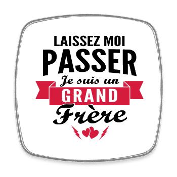 je suis grand-frère - Magnet carré - blanc - Devant
