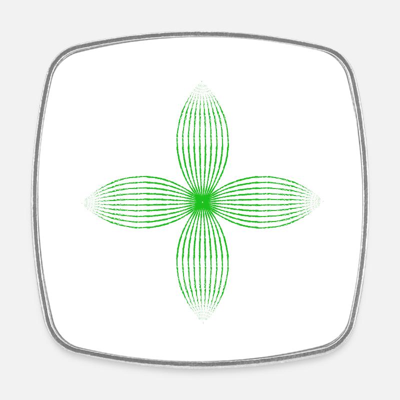 Tribal flower (Green) - Square fridge magnet - white
