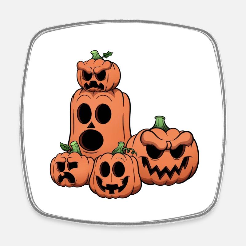 Halloween Pumpkins - Square fridge magnet - white