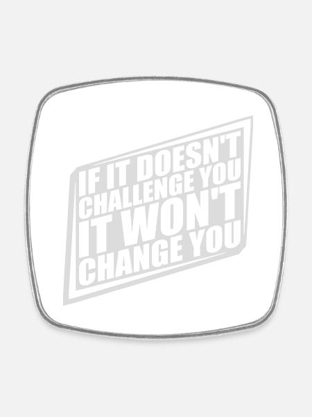 Workout Fitness Motivation Zitat - Viereckiger Kühlschrankmagnet - Weiß