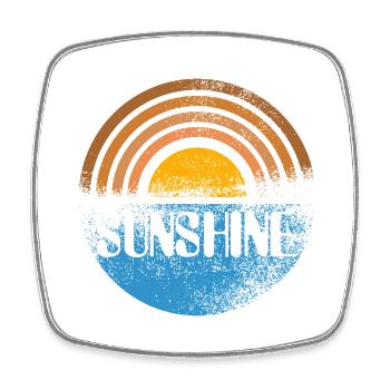 Sunshine - Square fridge magnet - white - Front