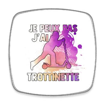 je peux j'ai trottinette watercolor - Magnet carré - blanc - Devant