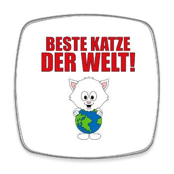 BESTE KATZE DER WELT! - TIERLIEB - KATER - LIEBE - Viereckiger Kühlschrankmagnet - Weiß - Vorne