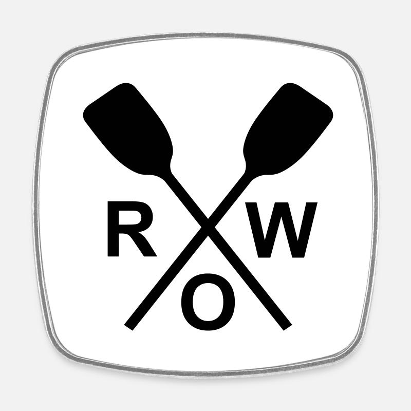 Row - Square fridge magnet - white