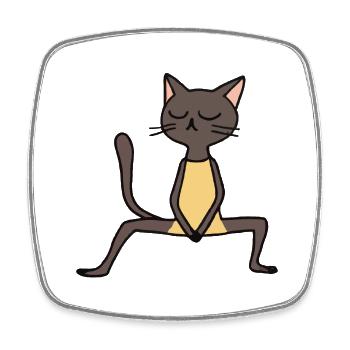 Cat fait une idée cadeau pour les amateurs de yoga yoga - Magnet carré - blanc - Devant