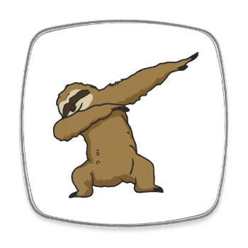 Dabbing Faultier Geschenkidee - Viereckiger Kühlschrankmagnet - Weiß - Vorne