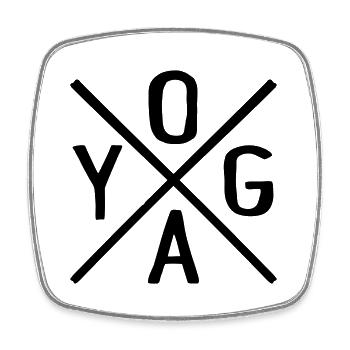 Yoga - Magnet carré - blanc - Devant