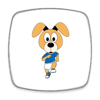LAUFEN - JOGGEN - SPORT - HUND - HUNDESPORT - TIER - Viereckiger Kühlschrankmagnet - Weiß - Vorne