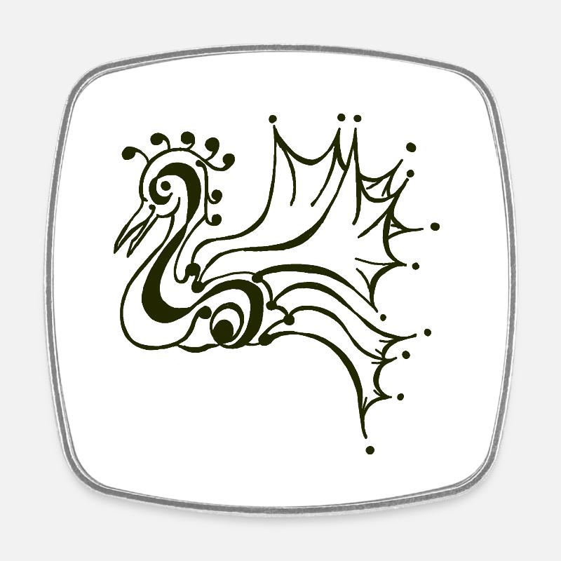 the resting phoenix black - Square fridge magnet - white