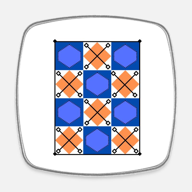 Lignes et formes - Magnet carré - blanc