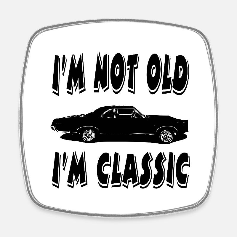 Car - Square fridge magnet - white
