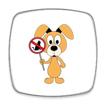 KATZEN VERBOTEN - HUND - TIERE - TIERISCH - Viereckiger Kühlschrankmagnet - Weiß - Vorne