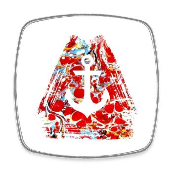 anchor e 251 - Square fridge magnet - white - Front