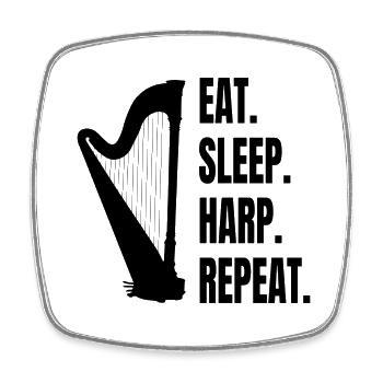 Harp Player Harp Music Harp Teacher Instrument - Square fridge magnet - white - Front