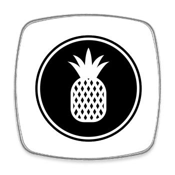 ananas frucht - Viereckiger Kühlschrankmagnet - Weiß - Vorne