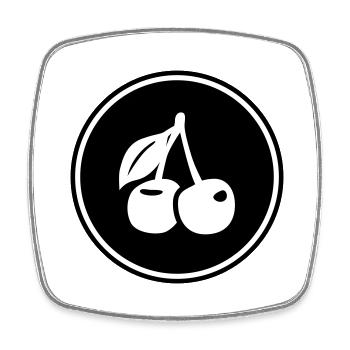 Symbole des cerises - Magnet carré - blanc - Devant