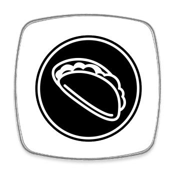 Burrito Symbol - Viereckiger Kühlschrankmagnet - Weiß - Vorne