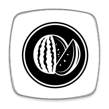 Melone Frucht - Viereckiger Kühlschrankmagnet - Weiß - Vorne