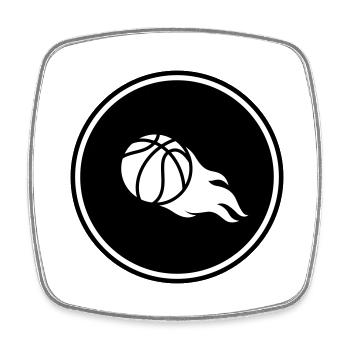 Basketball flame - Square fridge magnet - white - Front