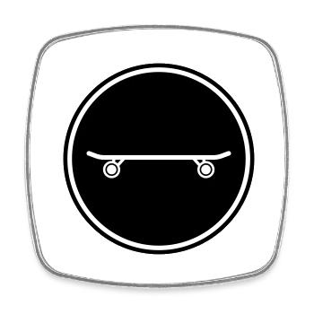 Skateboard symbol - Viereckiger Kühlschrankmagnet - Weiß - Vorne