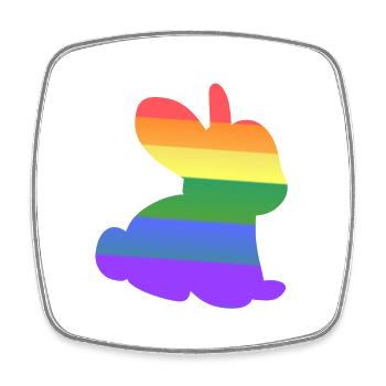 Lapin Symbole Animal LGBT Couleurs - Magnet carré - blanc - Devant