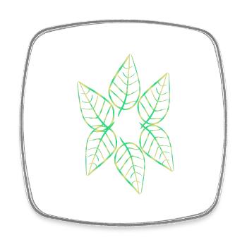 Blatt Symbol Natur grün Muster Blätter Kreis - Viereckiger Kühlschrankmagnet - Weiß - Vorne
