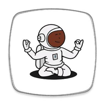 Astronaut Yoga Diversity Lustig Geschenkidee - Viereckiger Kühlschrankmagnet - Weiß - Vorne