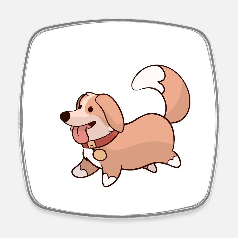 Cute dog - Square fridge magnet - white