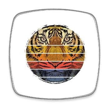 Tiger Animal Predator Wild Wilderness Vintage Rétro - Magnet carré - blanc - Devant