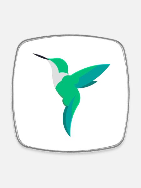 Kolibri - Viereckiger Kühlschrankmagnet - Weiß