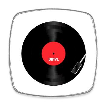 Vinyle - Magnet carré - blanc - Devant