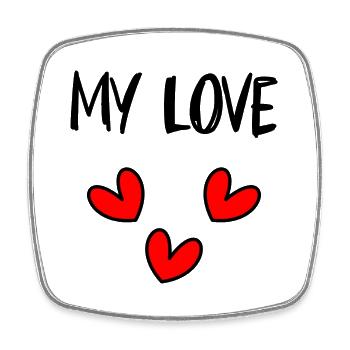LIEBE. ICH LIEBE DICH. VALENTINSTAG. JUNGGESELLINNENABSCHIED. ICH LIEBE DICH. - Viereckiger Kühlschrankmagnet - Weiß - Vorne