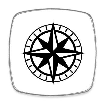 Nordic Star: Timeless Compass Design - Square fridge magnet - white - Front