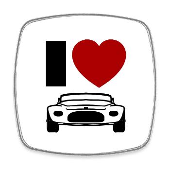 Car love - Square fridge magnet - white - Front