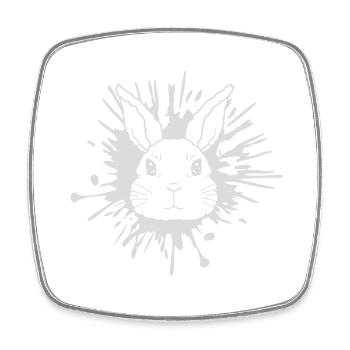Splash drops of rabbit splashes of color - Square fridge magnet - white - Front
