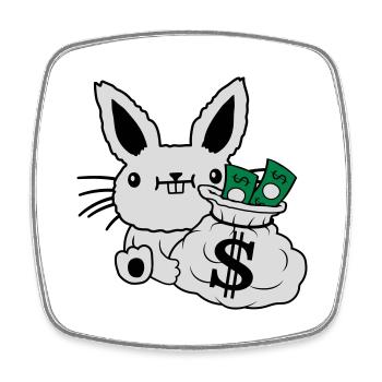 Rich Money Bag Easter Banknotes - Square fridge magnet - white - Front