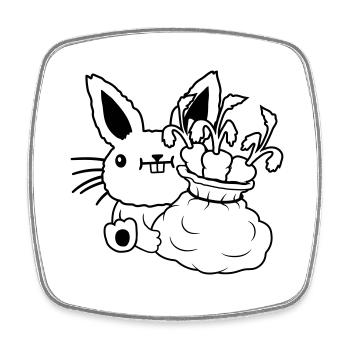 Carrots Vegetable Sack Easter - Square fridge magnet - white - Front