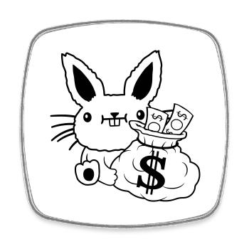 Money bag rich Easter banknotes - Square fridge magnet - white - Front