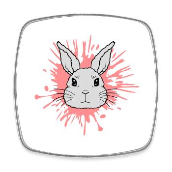 Splashes of color drops rabbit splash - Square fridge magnet - white - Front