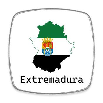 Extremadura - Square fridge magnet - white - Front