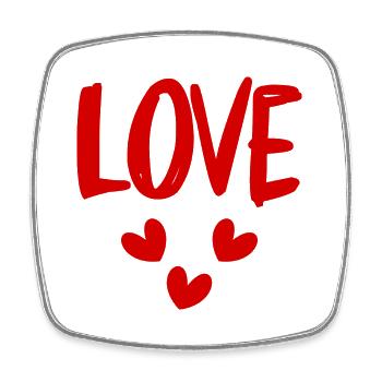 LIEBE. VALENTINSTAG. JUNGGESELLINNENABSCHIED. ICH LIEBE DICH. ICH LIEBE DICH. - Viereckiger Kühlschrankmagnet - Weiß - Vorne