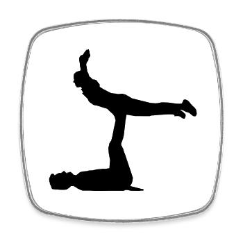 AcroYoga - Frontbird - Viereckiger Kühlschrankmagnet - Weiß - Vorne