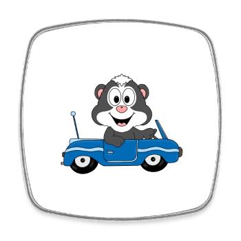 STINKTIER - AUTO - TIER - KIND - BABY - Viereckiger Kühlschrankmagnet - Weiß - Vorne
