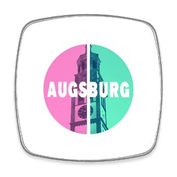 Augsburg Deutschland Stadt Skyline Heimat Liebe - Viereckiger Kühlschrankmagnet - Weiß - Vorne